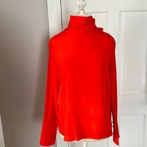 J.Crew satin red blouse